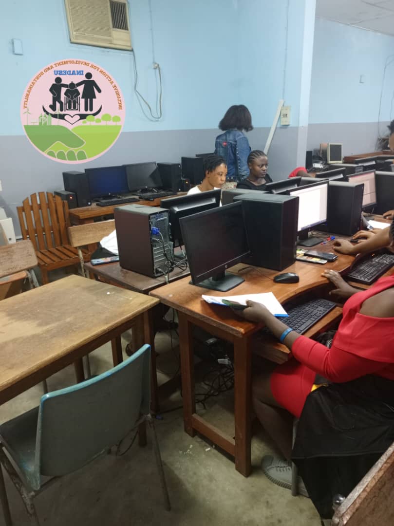 Young women and girls taking part in a digital skills workshop